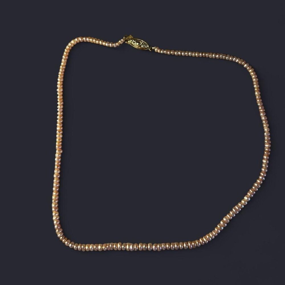 Genuine Pink Pearl Necklace